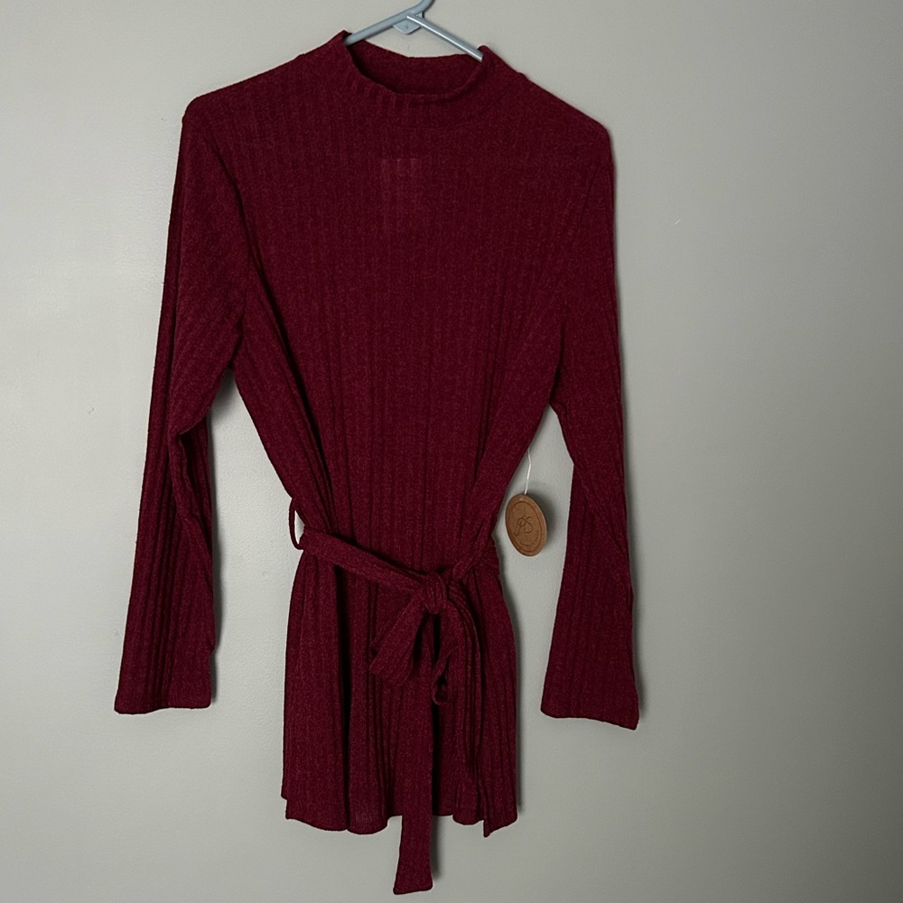 Parallel Skies Ladies Tunic Sweater with Belt, XL, New with tags